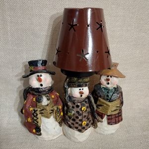 Caroling Snowmen Candle Lamp